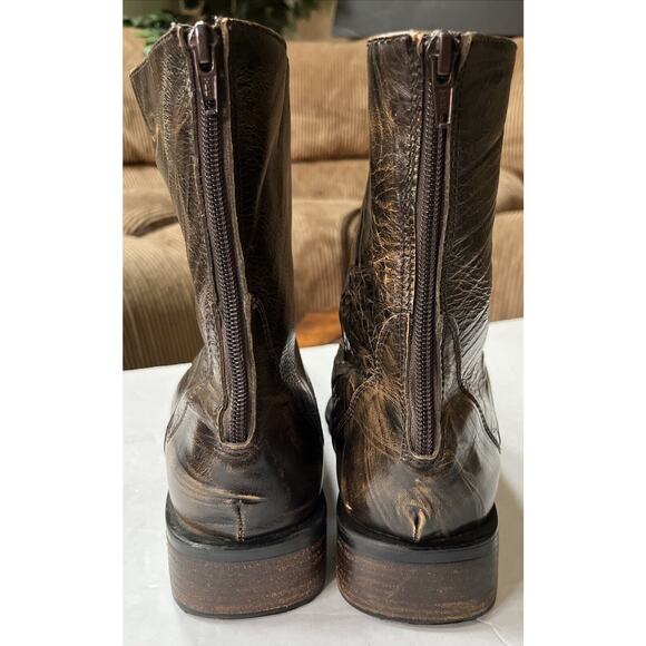 Steve Madden Men’s Brown Leather Back Zip Milyon Size 12 - Picture 4 of 9